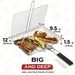 Stainless Steel Folding Handle Tongs Outdoor Multifunctional Grill Net For Grilling Fish, Meat, And Vegetables BBQ Tools_voghion.com