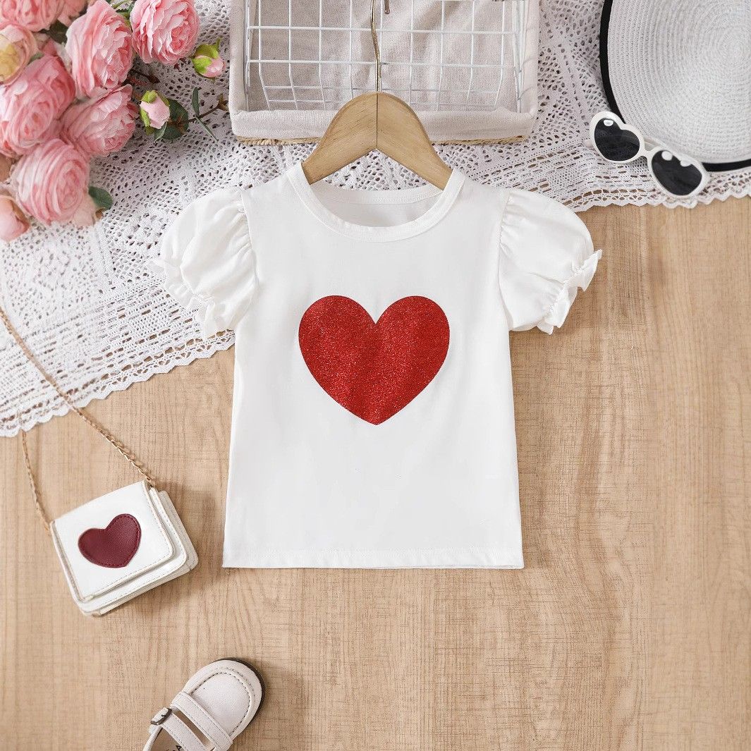 Maglietta a maniche corte elegante per bambini, motivo cartoni animati, per mamma e bambini_voghion.com