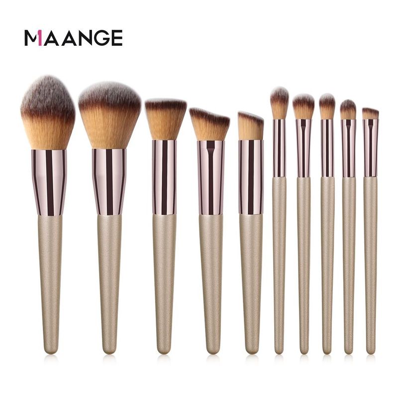 10pcs Set Makeup Brushes Tool Set Cosmetic Powder Eye Shadow Foundation Blush Blending Beauty Maquiagem Beauty Kit For Party_voghion.com