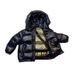 Kids' Winter Down Jacket – Premium White Goose Feather, Short Hooded Coat With Gold Lettering (Black, 7 Sizes)_voghion.com