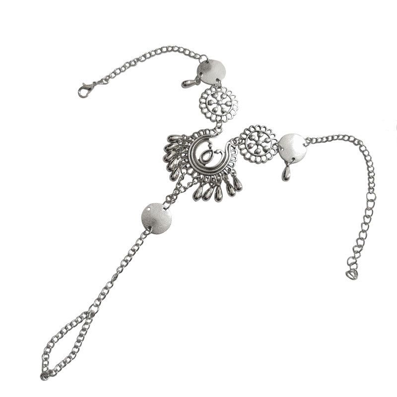 H0006 Ethno-Stil Schmuck Bohemian Hohl Wassertropfen Geschnitzt Fußkettchen Fuß Ornament_voghion.com
