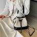 Dam Bucket Bags Canvas Bucket Bag Kontrast Damhandväska Enkel Dragsko Axelbandsväska_voghion.com