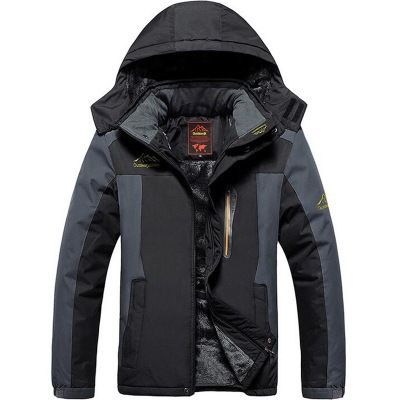Herrenbekleidung Herren-Winterjacke mit Fleecefutter, wasserdicht, winddicht, für Outdoor-Sport, Wandern, Camping (Rot, Schwarz, Blau, Armeegrün)_voghion.com