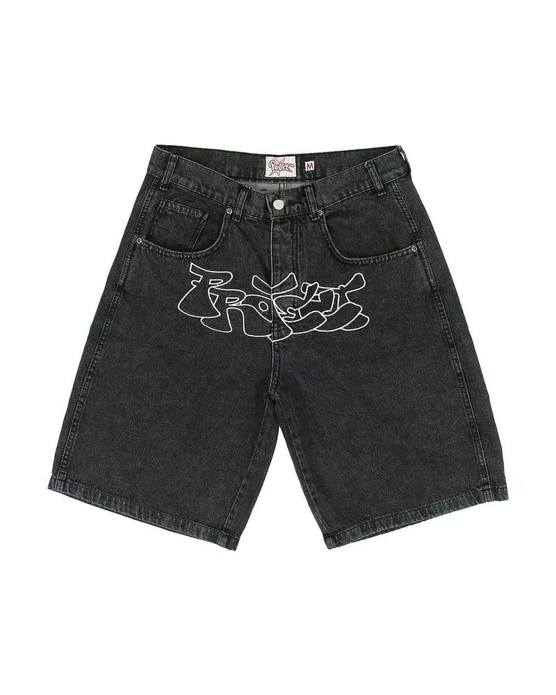 Men's Clothing Factory Direct Sales European And American Summer Hip Hop Casual Denim Shorts Men's High Street Retro Simple Wide Leg Shorts_voghion.com