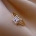 Korean Style Light Luxury Zircon Super Shiny INS Niche Design Square Diamond Minimalist Exquisite Adjustable Open Ring_voghion.com