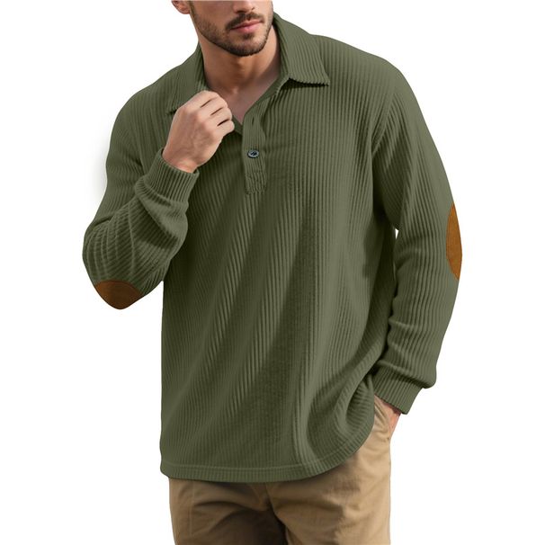 Herbst- und Winter-Hoodie-Revers für Herren, Straßenmode, geknöpfter Zugangskontrollpullover aus Cord_voghion.com