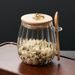 Floral Striped Kitchen Storage Jars With Hanging Spoon - 3-Piece Airtight Canisters For Candy Grains & Dry Food_voghion.com