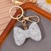 Full Diamond Bowknot Heart Mushroom Keychain For Women Fashion Luxury Bag Car Pendant Small Gift_voghion.com