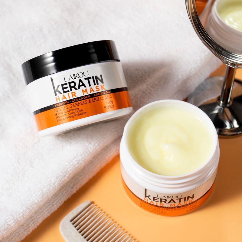 Scrubs & Bodys Treatments Keratin-Haarmaske, 150 g, verbessert krauses, glättet und spendet Feuchtigkeit, Haarpflege_voghion.com