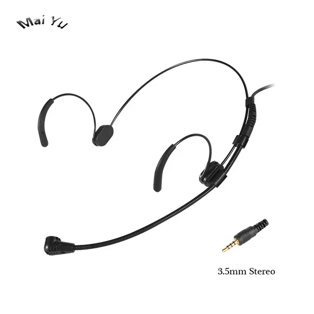 Professionele Headset Zwarte Bedrade Condensatormicrofoon Draadloze Zender Microfoon 3.5mm Stereo Schroefaansluiting Mini XLR_voghion.com