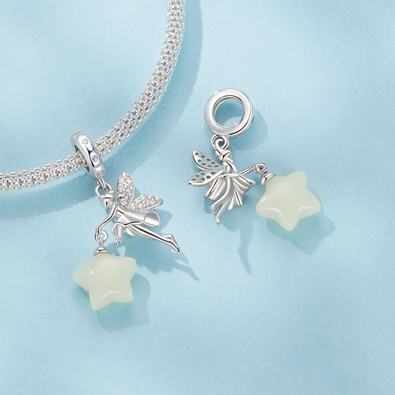 Magical Fairy Pendant Charm Sterling Silver Charm,SCC2867_voghion.com