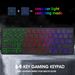 Farfi Wired Keyboard Luminous RGB Backlight 64 Keys Computer USB Gaming Keypad for Laptop_voghion.com