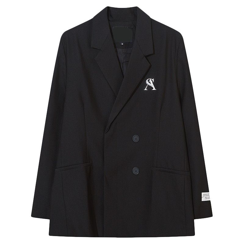 Abbigliamento maschile, abbigliamento maschile, design Sense, giacca da completo nera fredda, marchio alla moda, nicchia, decorazione in metallo, completo casual alla moda_voghion.com