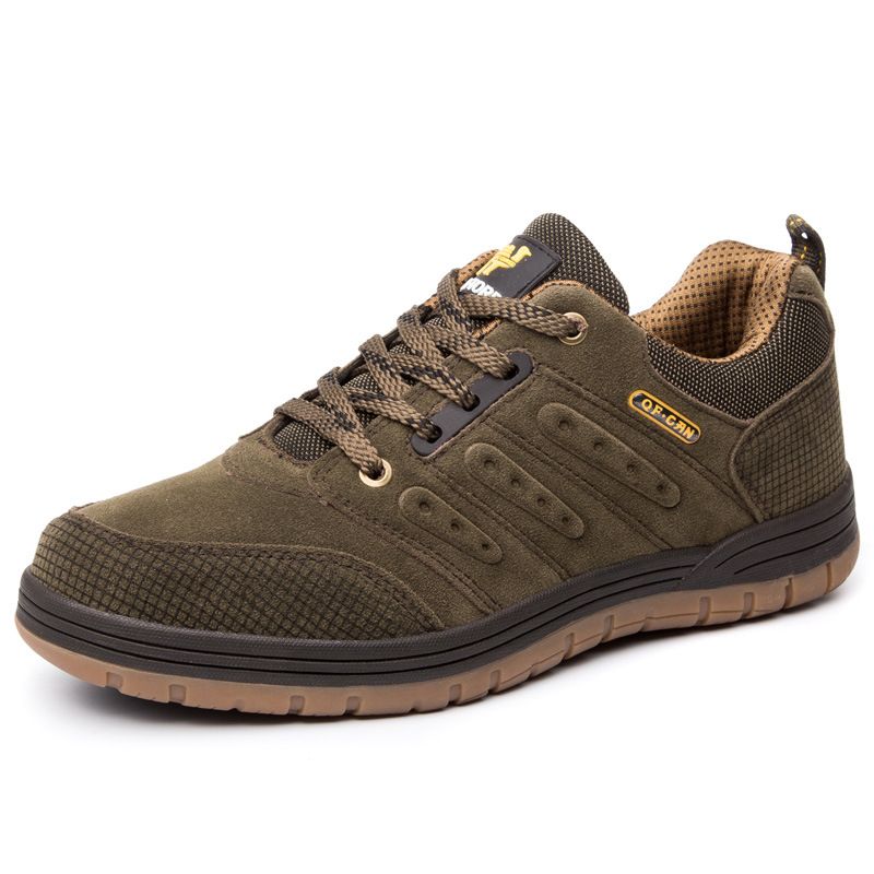 Men's cowhide outdoor casual shoes fashion mountain breathable sneakers_voghion.com