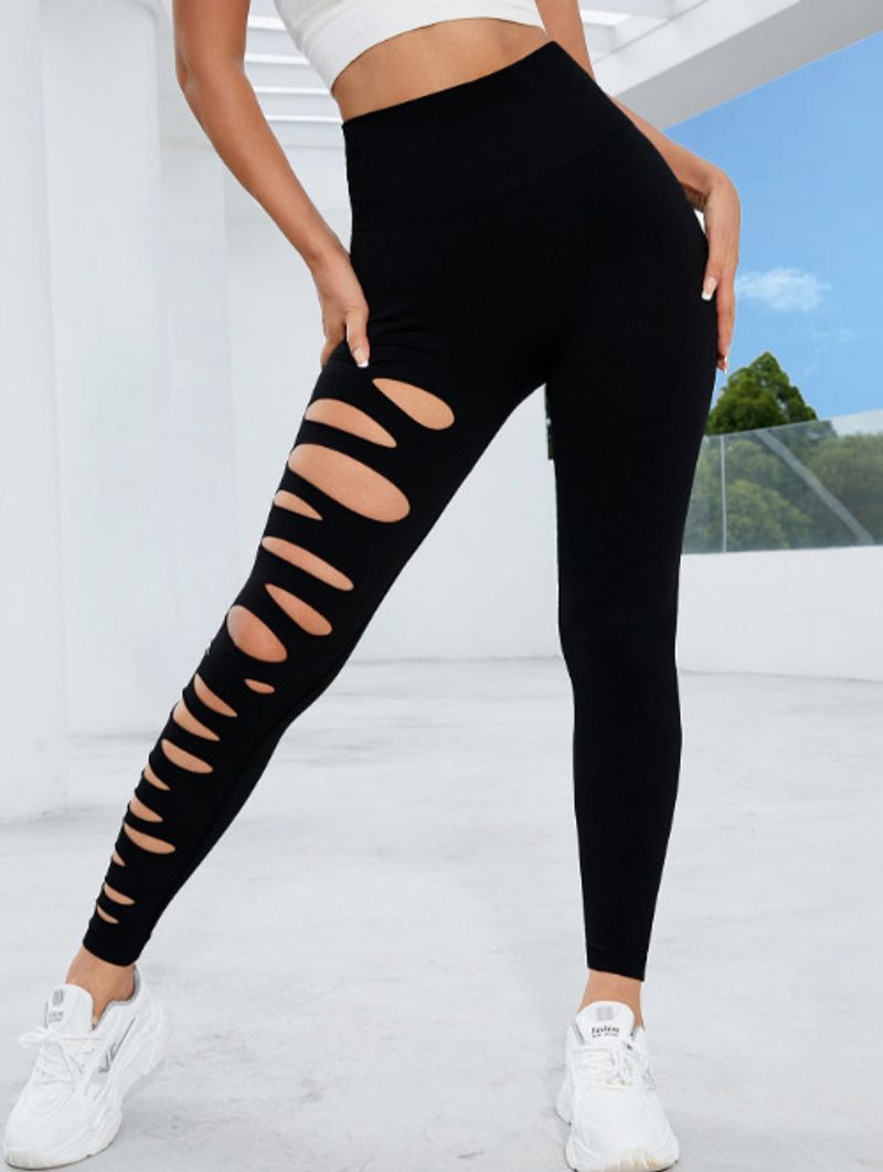 Women's Tummy Tightening Pants Hollow Tie Dye Yoga Pants High Waist Hip Lifting Fitness Pants Running Pants Yoga Wear _voghion.com
