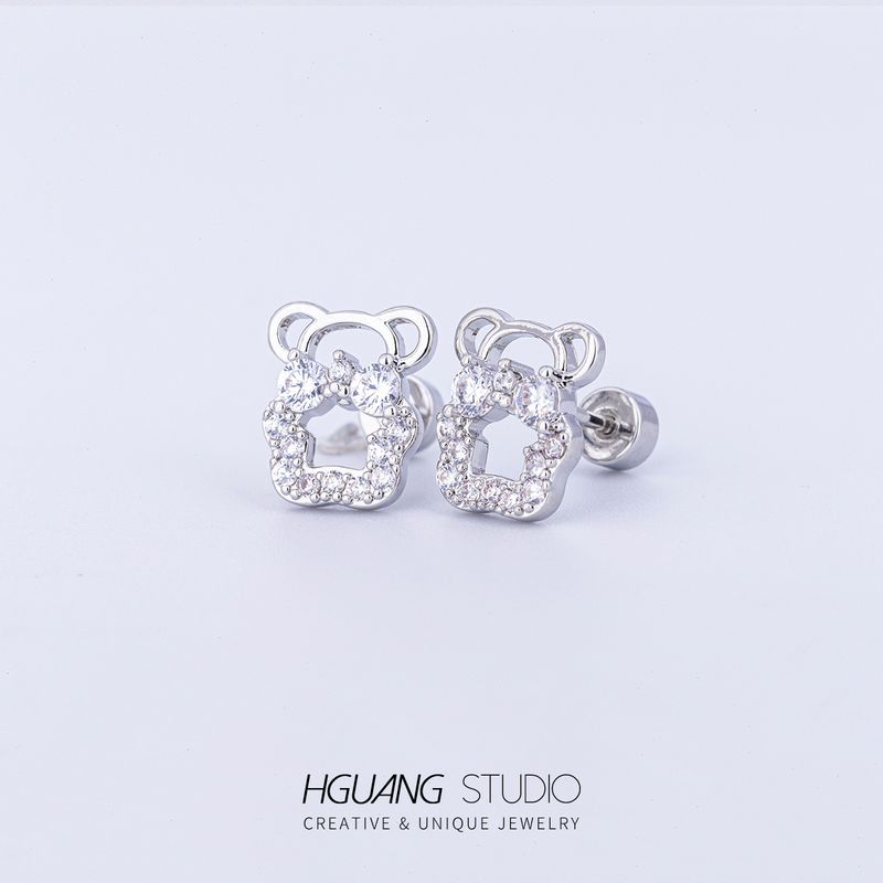 Clous d'oreilles en cuivre en forme de feuille et de poisson serpent de style simple, 1 pièce_voghion.com