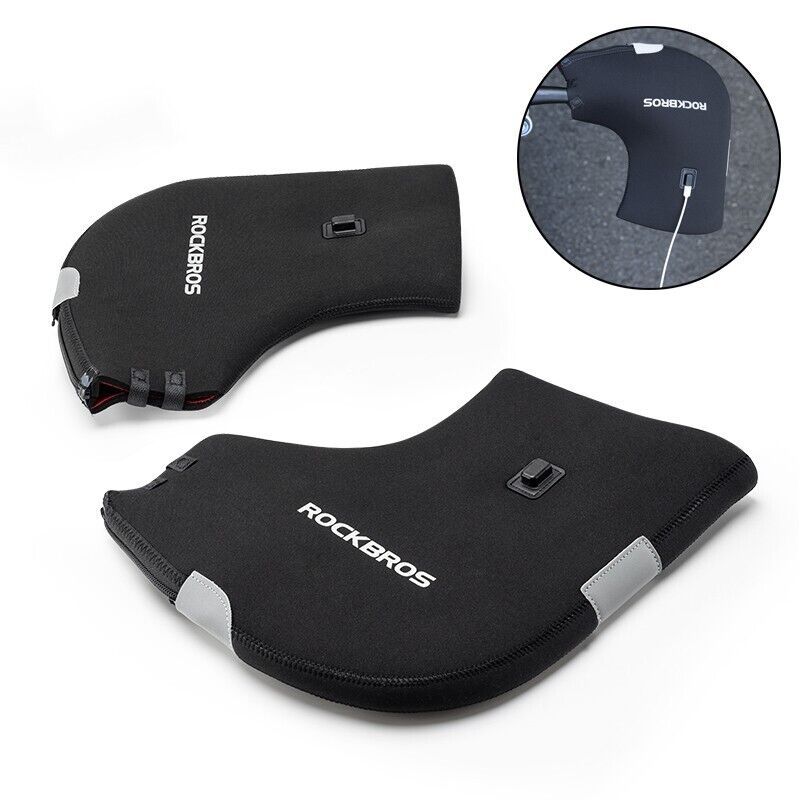 ROCKBROS Elektrische Heizhandschuhe VTT Handschuhe Dicke Lenkerstulpen Winddicht_voghion.com