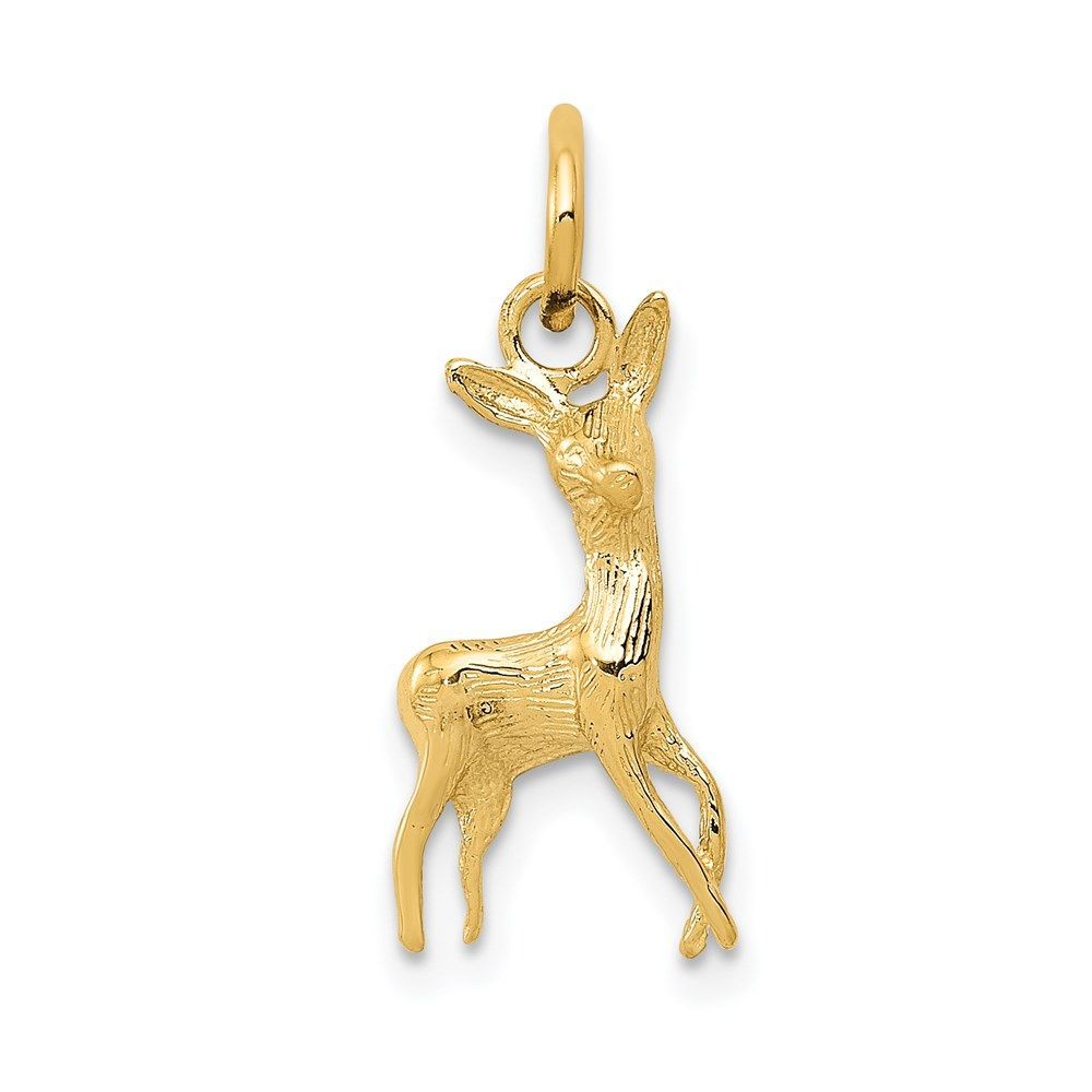 14k Polished Open-Backed Deer Charm_voghion.com