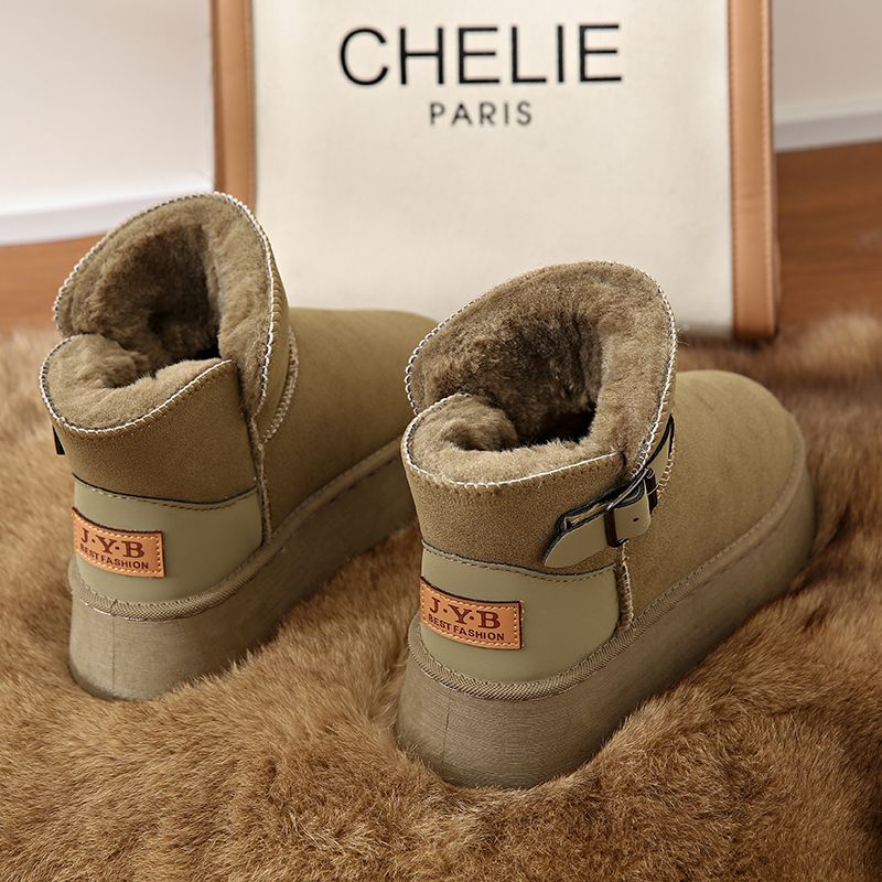 Snow 2024 new snow boots plus velvet cotton women's thick soled winter bread shoes_voghion.com