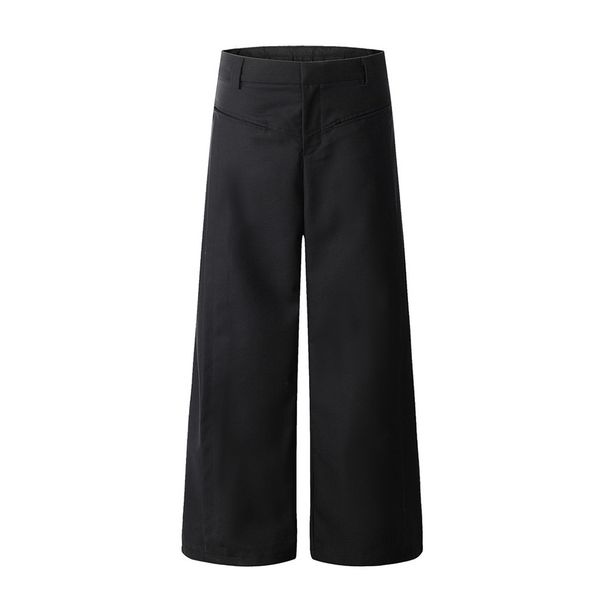 A-Linien-Freizeithose für Herren, trendige Marke INS, einfarbig, individuelles Taschendesign, lockere, weite, gerade geschnittene lange Hose_voghion.com