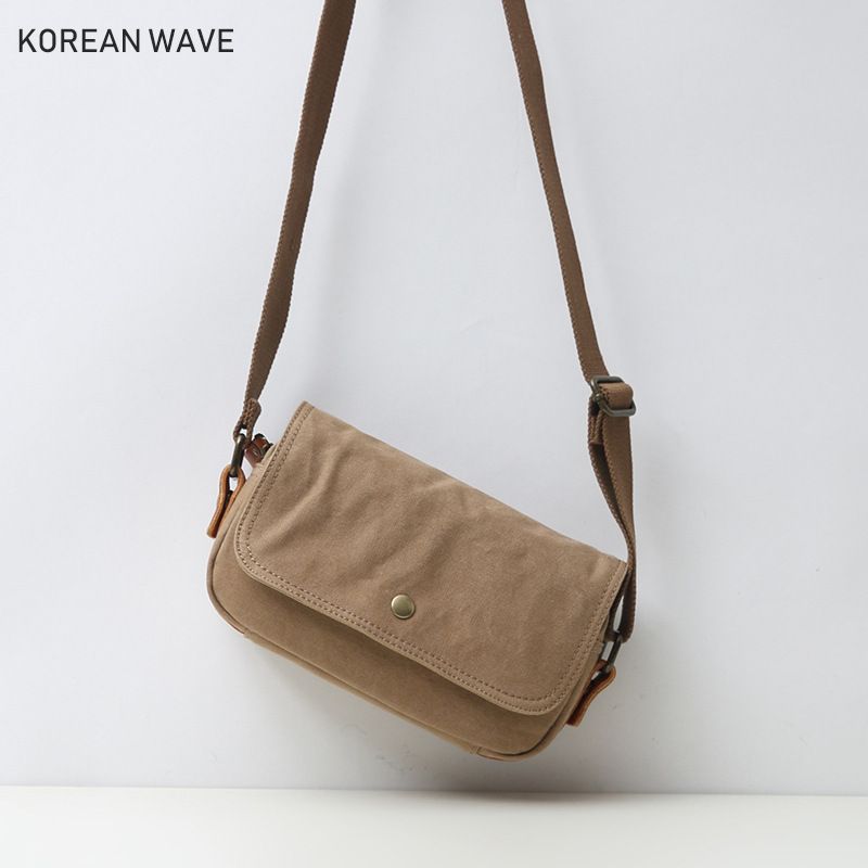Lässige Canvas-Tasche, Retro-Arbeitskleidung für Studenten, Umhängetasche, Freizeitsport_voghion.com