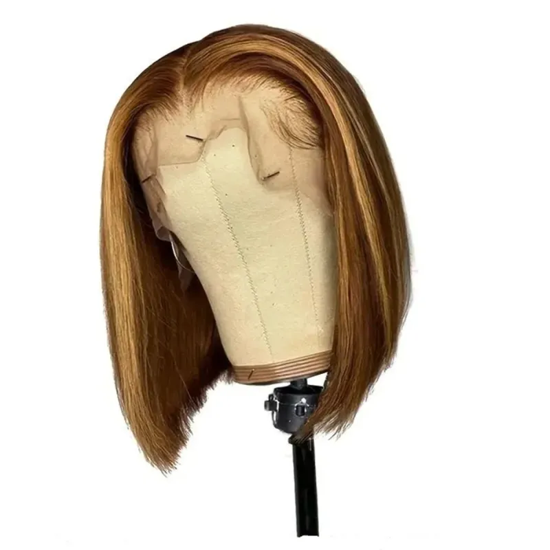Human Hair Bob Wig Short Straight Lace Front Piano Wig Clearance Sale_voghion.com