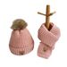 Sciarpa autunnale/invernale per bambini, due pezzi con velluto per uomo e donna, set di cappelli per neonati, berretto lavorato a maglia con orsetto_voghion.com