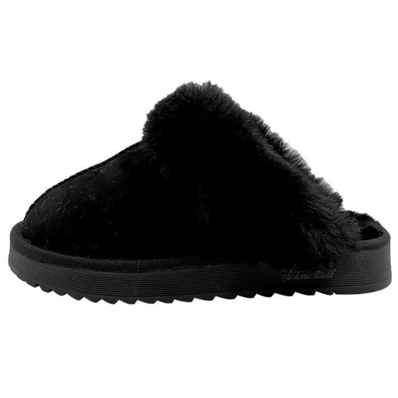 Plush Cotton Slippers Women S Outer Wear Autumn And Winter New Student Warm Snow Boots Baotou Half Plush Shoes_voghion.com