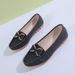 2025 Spring And Autumn New Solid Color Bow Decoration Round Toe Mid-Calf Slip-On Flat Casual Shoes Trend_voghion.com