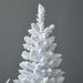 7' Snow Flocked Artificial Pencil Christmas Tree, Slim Xmas Tree With Realistic Branches And Plastic Base Stand For Indoor Decoration, White_voghion.com