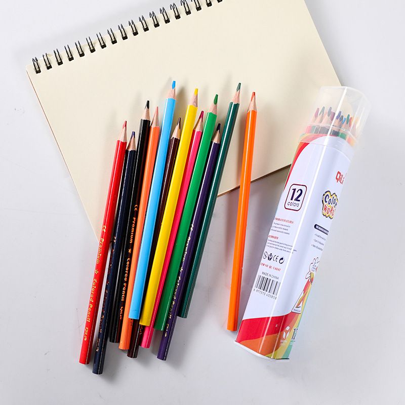Premium 12-Color Wooden Pencils Set In Metal Case - Vibrant Colors For Kids Drawing, Sketching & School Art Project_voghion.com