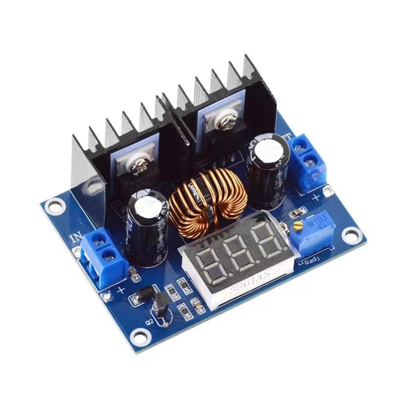 Módulo reductor de CC XL4016E1, salida ajustable de 8 A, con placa reguladora de voltaje CC-CC de alta potencia regulada y pantalla digital._voghion.com