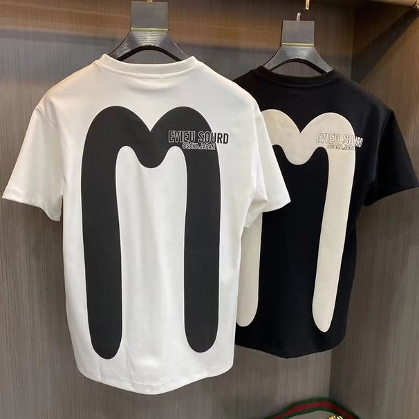 T-shirt a maniche corte primaverili Moda da uomo con grande lettera girocollo Graffiti Network Coppia rossa Top ampio versatile_voghion.com