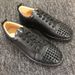 Standard Original Box Red Sole Low Top Leather Shoes Rivet Rhinestone Trendy Men's Non-Slip Wear-Resistant Lace-Up_voghion.com