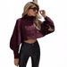 2025 Nieuwe Hoge Hals Dames Pullover Gebreide Trui Herfst Cape Stijl Kleine Cover Shirt_voghion.com