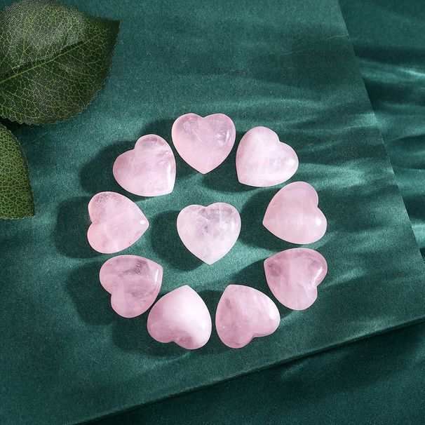 Women's Jewelry 10pcs Natural Crystal 20mm Heart Shaped Love Natural Stone Ornaments Gemstone Rose Crystal Crystal Raw Stone Jewelry_voghion.com