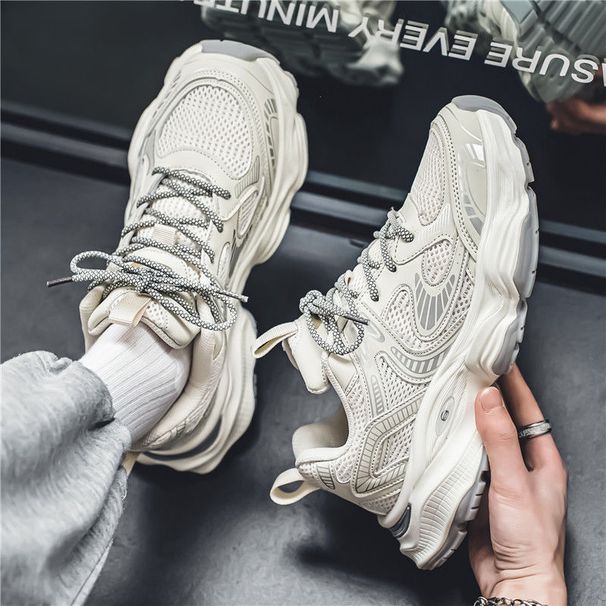 Men's Shoes Mesh Shoes Men's Versatile Platform Sneakers Casual Daddy Shoes Men's_voghion.com