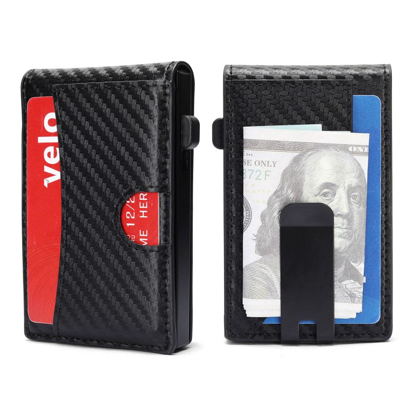 Portemonnee Heren Premium Flap Aluminiumlegering Kaarthouder Kaarthouder Portemonnee Koeienhuid Portemonnee_voghion.com