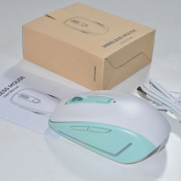 Ratón inalámbrico delgado y portátil de 2,4 GHz, silencioso, para oficina, con interfaz USB, plug-and-play, recargable_voghion.com