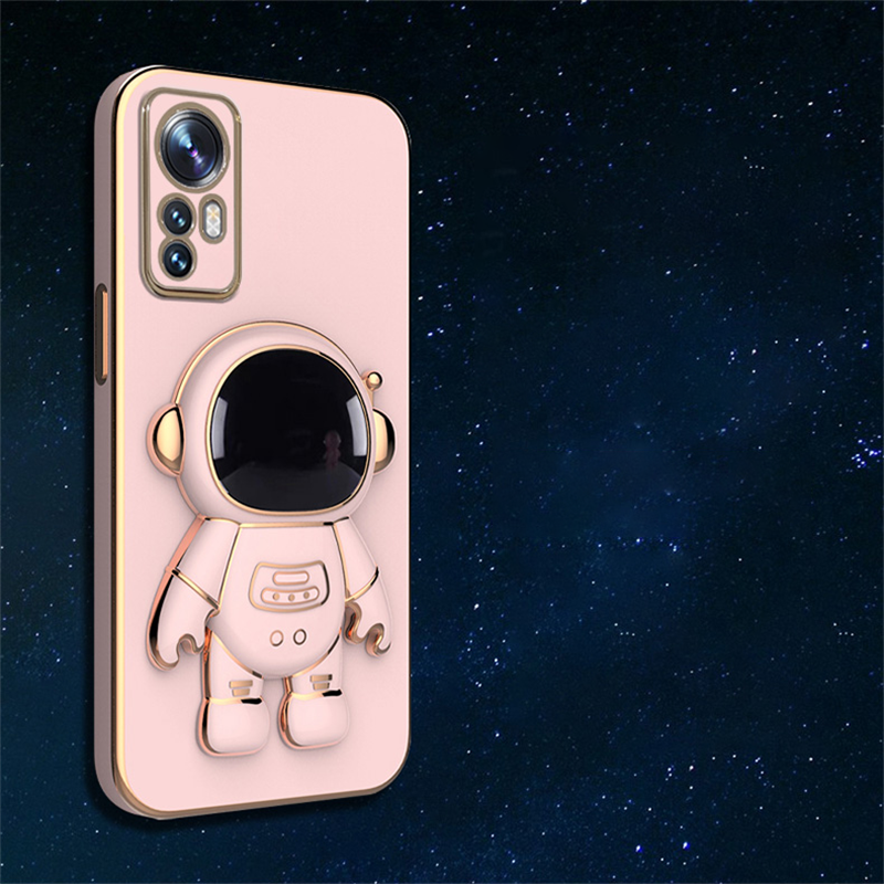 Étui de support de support d'astronaute de bande dessinée de placage de luxe pour Xiaomi Redmi Note 11 10 9 8 7 Pro 10T 9T 8T 10C 9C 9A 9T Mix4 T_voghion.com