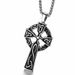Collana da uomo in acciaio inossidabile con ciondolo a croce con nodo celtico irlandese, argento, regalo per la festa del papà_voghion.com