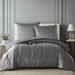 Satin Brushed Duvet Cover Set - 3-Piece Heavy Warm Bedding With Hypoallergenic Polyester, Deep Gray (200x230cm, Queen/King Size Options)_voghion.com