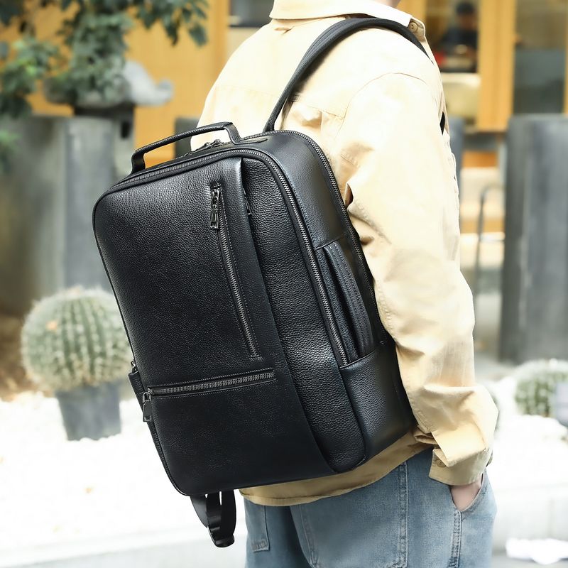 Men's Bags Marant Genuine Leather Men's Backpack High End Casual Backpack Computer Backpack Multifunctional Student Schoolbag_voghion.com