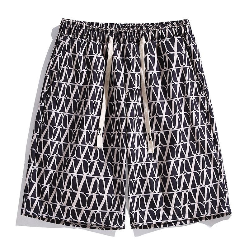 Leopard Shorts for Men Summer New Fashion Personalized Print Beachwear Net Red Fashion Couple Loose Cropped Pants for Wo_voghion.com