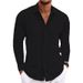 Unbeatable Quality 2024 Spring And Autumn Men's Daily Casual Splicing Double Door Non Concealed Collar Long Sleeve Shirt_voghion.com