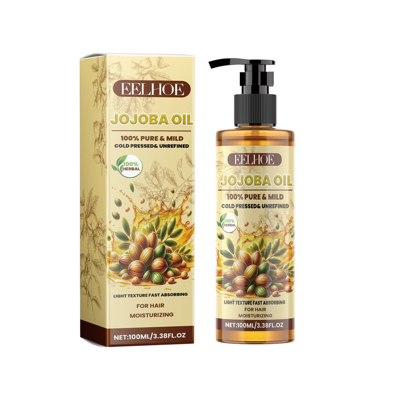 Óleo essencial de jojoba para cuidados com os cabelos, cuidados hidratantes para os cabelos, cabelos não oleosos e flexíveis, cuidados nutritivos e nutritivos para os cabelos_voghion.com