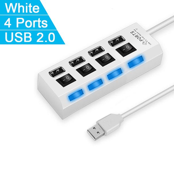 High Speed 4/7 Ports Hub 2.0 Adapter Expander Multi USB Splitter Multiple Extender With LED Lamp Switch For PC Laptop_voghion.com