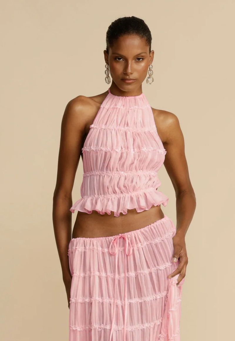 Costume deux pièces pour femmes, décontracté, col licou, multi-vêtements, ample, vacances, jupe_voghion.com