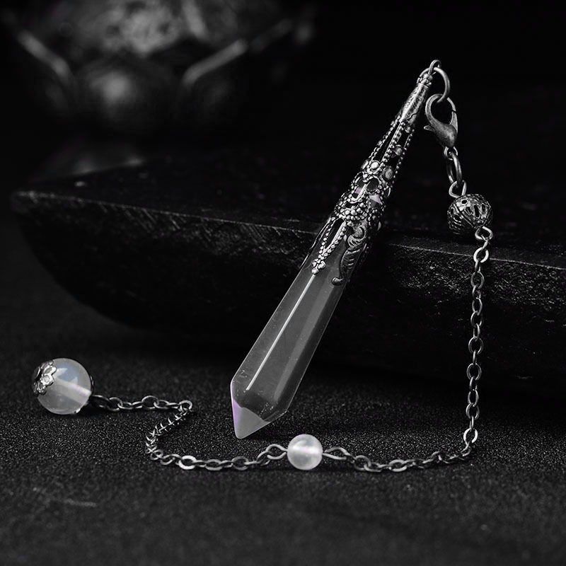 Blue Sandstone Healing Necklace - Moonlight Crystal Pendulum Pendant For Spiritual Gifts_voghion.com