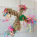 1pc Random Color Rattan Parrot Windmill Chew Toys Hanging Swing Shredder Toys Bird Cage Bite Accessories For Macaws Pet Supplies_voghion.com